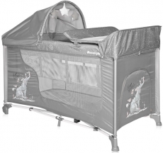 Детский манеж Lorelli Moonlight Rocker 2 Layers grey fun